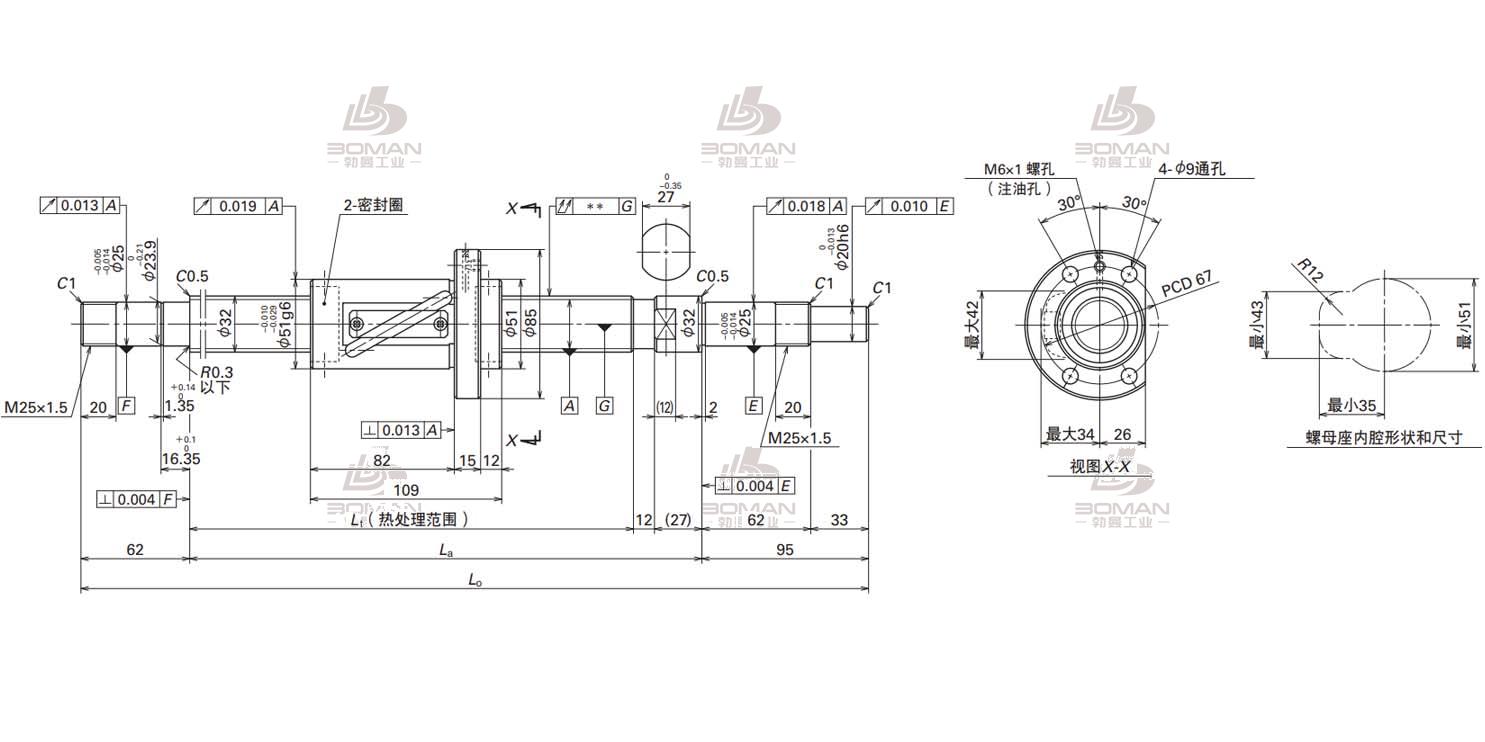 W3216FA-4-C5T32-FA标准滚珠丝杠