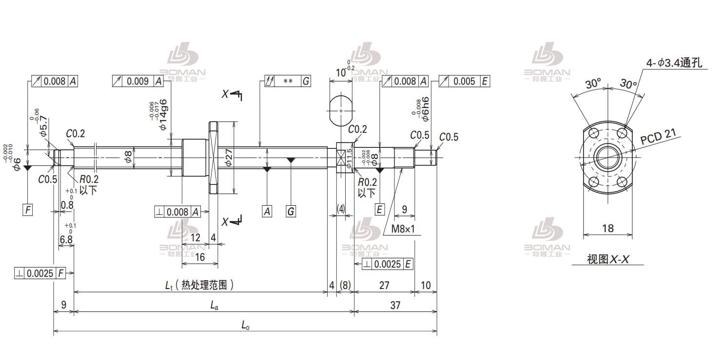 W0801MA-2Y-C3T1-轴端完成品滚珠丝杠