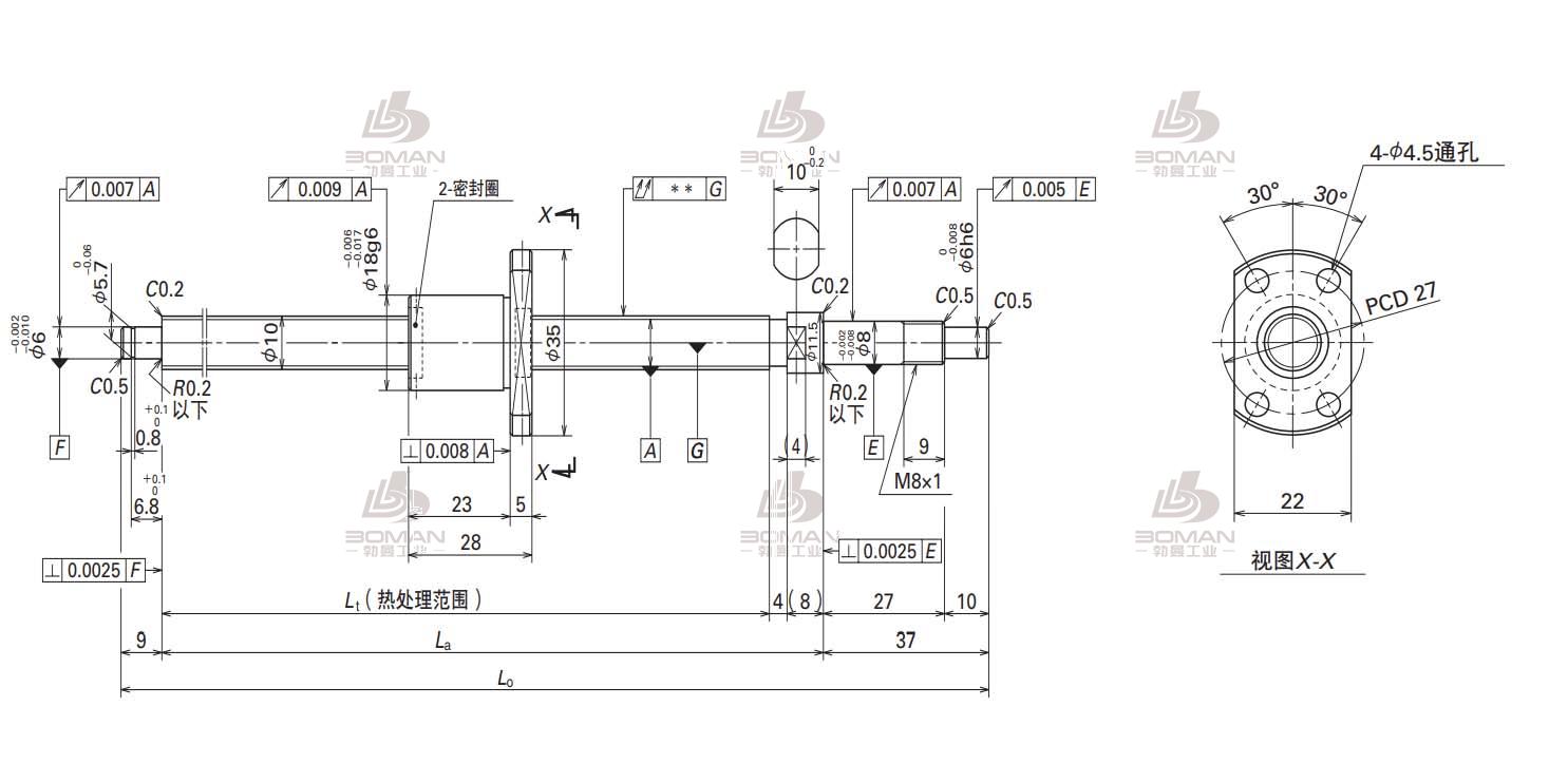 W1001MA-4Y-C3T2-FA标准滚珠丝杠