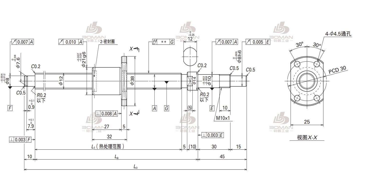 W1202MA-5PY-C3Z2.5-轴端完成品滚珠丝杠