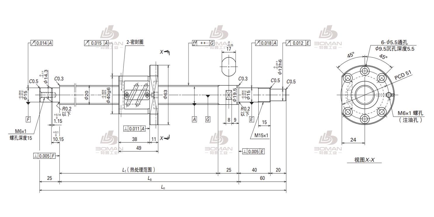 W2004SA-1P-C5Z4-SA标准滚珠丝杠