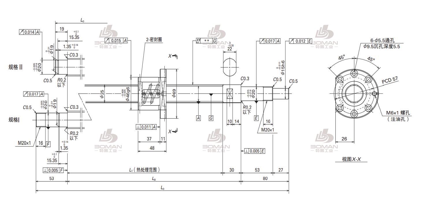 W2505SA-1P-C5Z4-MA标准滚珠丝杠