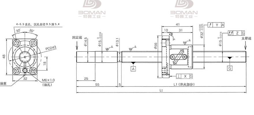 KURODA GG1504DS-BALR-1100A 黑田磨制丝杠keck