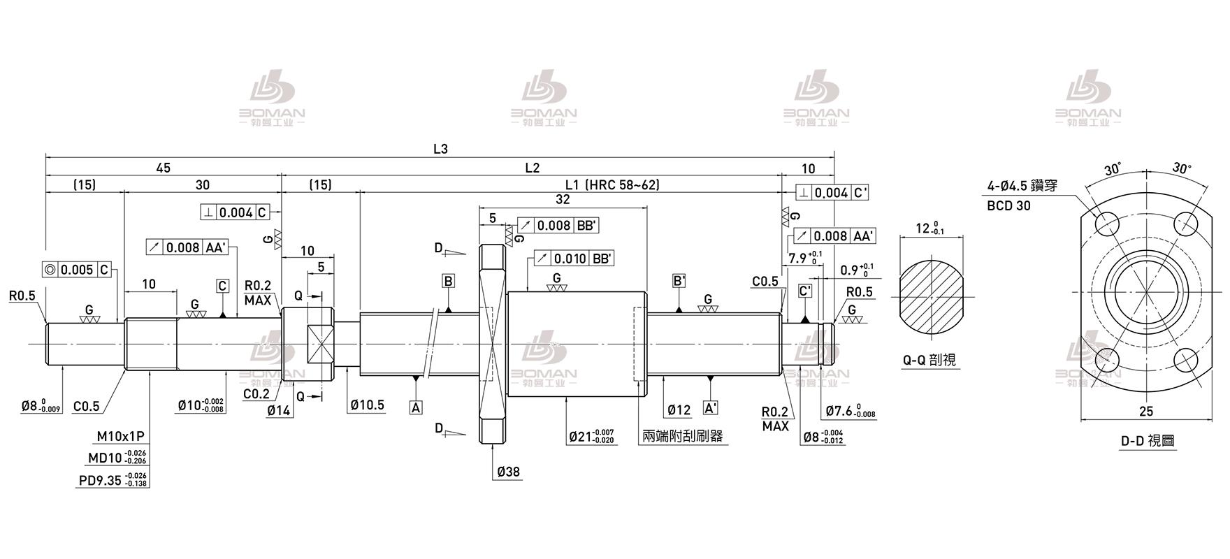 HIWIN上银 R12-2.5T3-FSI-260-330-0.008 上银滚珠丝杠用途