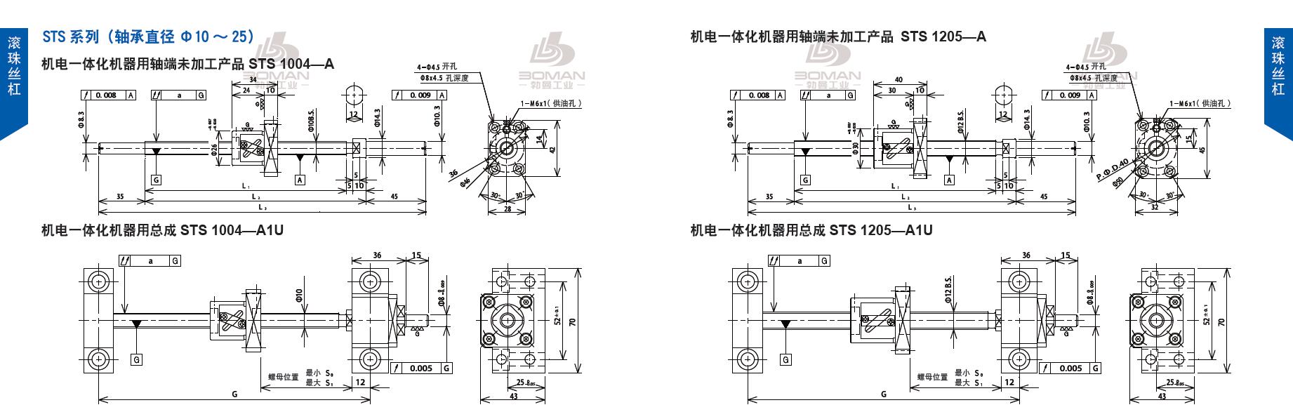TSUBAKI STS1205-230C5-A1U tsubaki数控滚珠丝杆规格
