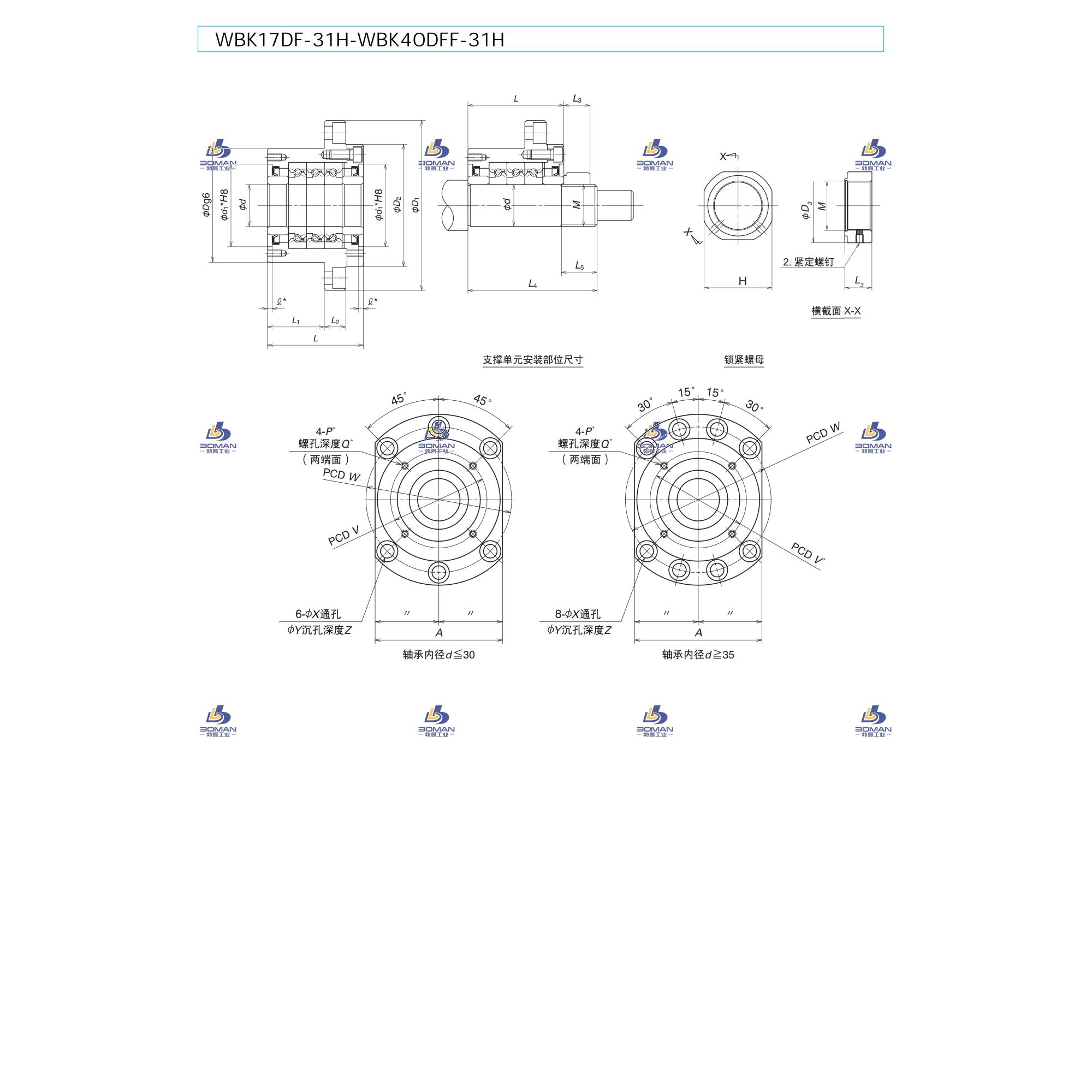 WBK40DFD-31H-高载荷机床专用支承单元
